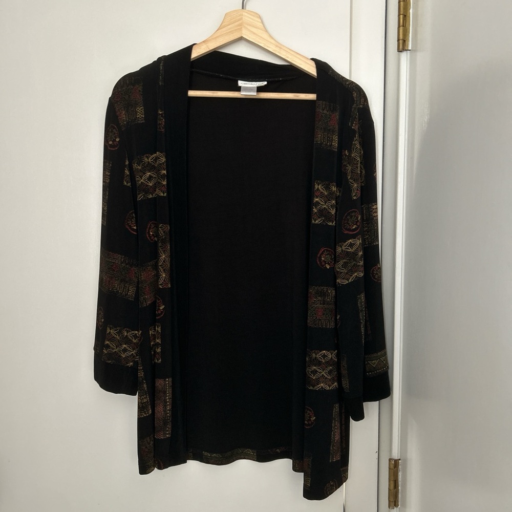 Vintage Black Patterned Cardigan